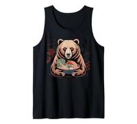 Bear Stuff Bears Ramen - Oso de anime japonés Kawaii Camiseta sin Mangas
