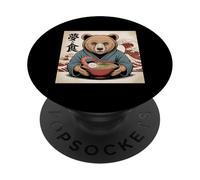 Bear Stuff Bears Ramen - Oso de anime japonés Kawaii PopSockets PopGrip Adhesivo