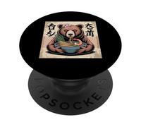 Bear Stuff Bears Ramen - Oso de anime japonés Kawaii PopSockets PopGrip Adhesivo