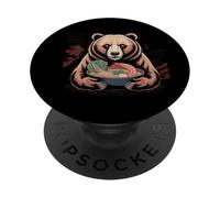 Bear Stuff Bears Ramen - Oso de anime japonés Kawaii PopSockets PopGrip Adhesivo