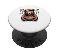 Bear Stuff Bears Ramen - Oso de anime japonés Kawaii PopSockets PopGrip Adhesivo