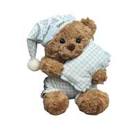 Bear Stuffed Animal - Cartoon Plush Toy for Comfort Playtime | PP Cotton Filled Soft Fabric Doll, Cuddly Sleeping Companion, Decorative Plush Figure for Nursery Bedroom Sofa Car Kids