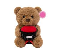 Bear Stuffed Animal | Cute Romantic Soft Valentines Toys, Adorable Bear Toys With Flower Bouquet | Plush Gift For Girlfriend Boyfriend Wife Mom Kids Family, Home Bedroom Sofa Living Room Car Desk Déco