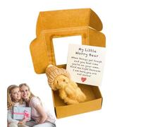 Bear Stuffed Animal, Handmade Plush, 3.35x1.57in Small Bear Box, Cute Pet Buddy Inspirational Card, Soft Cozy Home Decor, Size Gift for Women, Men, Kids, and More
