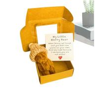 Bear Stuffed Animal, Handmade Small Stuffed Animal in Box, Cute Inspirational Gift Buddy, Includes Positive Message Card, Ideal para decoración en el hogar, para mujeres, hombres, niños, Room Shelf
