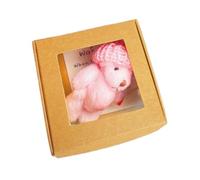 Bear Stuffed Animal, Handmade Small Stuffed Animal in Box, Cute Inspirational Gift Buddy, Includes Positive Message Card, Ideal for Home Decor Women Men Kids Room Shelf, 8.5x4cm