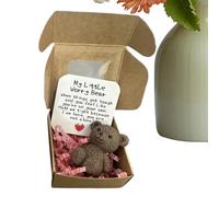 Bear Stuffed Animal, Pocket Bear Hug, 2.17x2.17x0.98 Inches with Sentimental Animals Keepsake Gift, Mini Handmade Doll for Adults Women Kids Friends Lovers, Good Luck Charm and Emotional Comfort