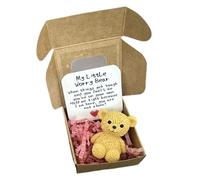 Bear Stuffed Animal, Pocket Bear Hug, 2.17x2.17x0.98 Inches with Sentimental Animals Keepsake Gift, Mini Handmade Doll for Adults Women Kids Friends Lovers, Good Luck Charm and Emotional Comfort