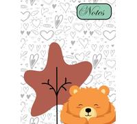 Bear theme with black and white background notebook Size: 8.5x11"