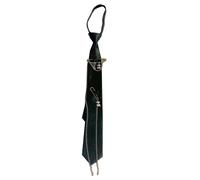 (Bear tie zipper)Punk Pre Tied Black Ties with Bear Metal Chain for Women Girls for Normal Shirt Or Blouse Uniform Pre Tied Multicolor