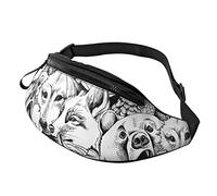 Bear Tiger and Wolf Crossbody Bag Runner Small Hip Pouch Bum Bag Running Riñonera Riñonera Riñonera Sport Slim Moda para Trotar Senderismo Mujer