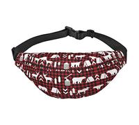 Bear Travel Running - Bolso bandolera grande para hombre y mujer, bolsa de cintura deportiva, Árbol de ciervo de vaca Navidad, Talla única, Mochila casual