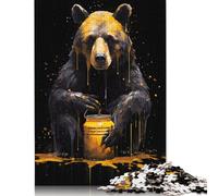 Bear with A Pot Puzzle Imposible,desafío for Adults Entretenimiento Creativo 1000 Piezas Obra De Arte De Juego De para Adultos Y Niños A Partir De 12 Años 1000pcs (40x28cm)