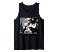 Bear Wolf Poke El Dragón Serpiente en Luna Llena el Bosque Camiseta sin Mangas