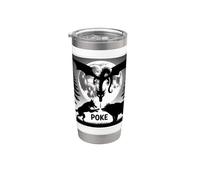 Bear Wolf Poke El Dragón Serpiente en Luna Llena el bosque Vaso térmico de acero inoxidable de doble pared
