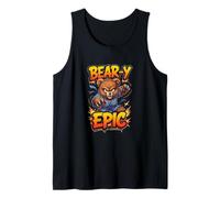 Bear-y Epic Funny Martial Arts Cartoon Bear Animal Design Camiseta sin Mangas