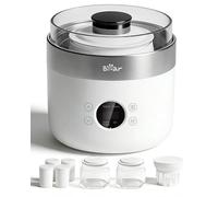 Bear Yogurtera y elaboradora de queso fresco, con 4 vasitos de porción en cerámica de 125 ml, 2 recipientes de cristal XXL de 1 litro y 4 programas preajustados para yogur griego y queso