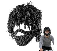 Beard Beanie - Yarn 55-60cm Head Circumference | Knitted Winter Beard Hat, Punk Cosplay Beanie, Warm Face Covering Hat, Novelty Costume Headwear | Outdoor Use