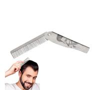 Beard Comb, Foldable Grooming Brush, Portable Stainless Steel Tool, Compact Sturdy Styling Accessory, Ideal for Men, Husbands, Dads, Travel Kits, and Home Beard Care