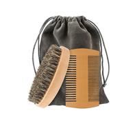 Beard Comb, Peine Barba,Set de Cepillo Barba,Peine Barba Hombre,Cepillo para Barba de Cerdas,Cepillo para Barba de Jabalí,Cepillo de Barba