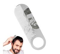 Beard Comb, Small Mustache Styling Brush, 4.02x1.26x0.08 inch Anti-Snag Portable Shaping Tool, Double-Purpose Fine Detailing Design, Hair Grooming Comb for Men, Father, Husband