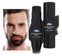 Beard Filler for Men, Filling Stick and Brush, 7 g Waterproof Sweat-Resistant Tint, Natural Appearance Enhancer, Long Lasting Definition Tool for Facial Grooming Needs, (Negro)