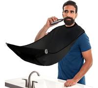 BEARD KING - El babero oficial para barba - Atrapasueños de pelo y capa de aseo delantal -"Como se ve en el tanque de tiburón" - Negro (versión ligera)