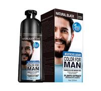 Beard Moustache Color De Cabello Natural, Seguro Y Cuidado Personal, 200 Ml, Champú De Tinte Negro Permanente, Tinte De Barba Instantáneo, Aplicación Sin Rayas, Para Hombres, Papá, Abuelo, Viajes A Ca