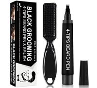 Beard Pen Filler para hombres,Relleno de Barba de Instantáneos,Lápiz Barba Hombre,Delineador para barba fácil,Water Proof Micro-Fork Tip Beard Pen,Moustache, Eyebrows (black)