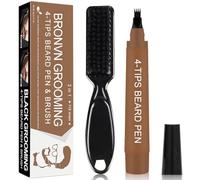 Beard Pen Filler para hombres,Relleno de Barba de Instantáneos,Lápiz Barba Hombre,Delineador para barba fácil,Water Proof Micro-Fork Tip Beard Pen,Moustache, Eyebrows (Marrón oscuro)