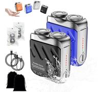 Beard Shaver Traveler Mini And Portable Suitcase Design, Double-Ring Magnetic Cutter, Ipx7 Waterproof with Replacement Blade, Quick, Clean, Hassle-Free Shave (2PCS-5)