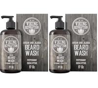 Beard Wash shampoo con Aceites de Argán y Jojoba - Suave y Fuerte - Aromas Naturales de Mentol y Eucalipto - Shampoo para Barba (17 oz) (Paquete de 2)