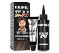 Beardburys Color Shampoo | Tinte de Barba y Cabello en champú, Elimina las Canas y Cuida la Barba - Beardburys Champú 50 g (Castaño Oscuro)