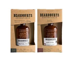 Beardburys Essentials - Kit Facial y Barba Express: Crema Hidratante + Acondicionador. Piel hidratada, barba sin descamaciones ni picores. Skincare antiedad para hombre.