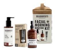 Beardburys Essentials Neceser Regalo Hombre, Facial Morning Routine Kit | Rutina Facial con Limpiador Facial y Champú Barba + Contorno de Ojos Hombre + Crema Hidratante Facial con Ácido Hialurónico
