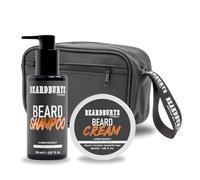 Beardburys Kit Cuidado Barba Hombre Profesional | Champú para Barba + Crema Acondicionadora Barba + Neceser, Vegano - Regalos Originales para Hombre
