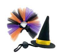 Bearded Dragon Costume, Small Pet Halloween Witch Outfit, 5.8 * 5.8 * 8.5cm/2.28 * 2.28 * 3.35in Adjustable Cloak and Hat Set Reptiles for Gecko Snake Turtle Bird Hamster Parrot Hedgehog