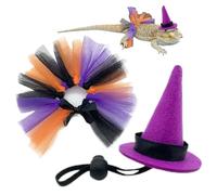 Bearded Dragon Costume, Small Pet Halloween Witch Outfit, Reptile Apparel for Snakes, Turtles, Geckos, Chicks, Hedgehogs, Hamsters, Birds, Festive Halloween Parties and Events