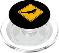 Bearded Dragon Crossing Road Sign Lizard Minimalist Graphic PopSockets PopGrip para MagSafe