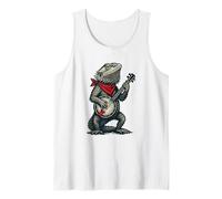 Bearded Dragon Cute Banjo Picker Music Camiseta sin Mangas