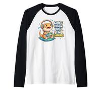 Bearded Dragon Gaming Reptiles Can't Hear You I'm Gaming Camiseta Manga Raglan
