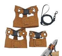 Bearded Dragon Harness - PU Leather Adjustable 15-21x4.5-6.5cm | Small Animal Walking Vest with Traction Rope, 3X Harnesses For Outdoor Training, Walking, Reptile Exercise and Pet Safety