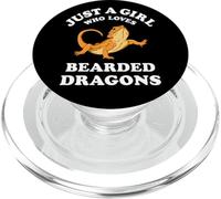 Bearded Dragon Pet Lizard Reptile Animal Gift Black PopSockets PopGrip para MagSafe