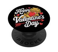 Bearded Dragon Valentine's Day Lover Saint Valentine PopSockets PopGrip Adhesivo