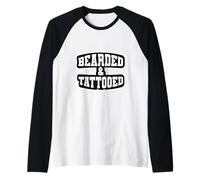 Bearded & Tattooed Bold Style for the Modern Beard Camiseta Manga Raglan
