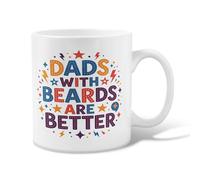 Beards - Taza de café de cerámica, diseño de estrellas juguetonas y atrevidas relámpagos, para el Día del Padre, color azul, novedosa taza para beber con asa, ideal para amistad, familia, colegas