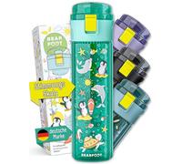 BEARFOOT Cantimplora infantil a prueba de fugas, 500 ml, ligera botella de agua Tritan, sin BPA, apta para ácido carbónico, apta para lavavajillas, para niños, niñas, niños pequeños (menta océano, 500