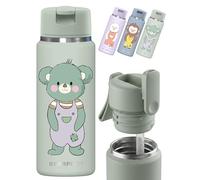 BEARFOOT TINY Koala - Botella infantil de acero inoxidable, 200 ml, color verde