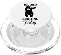 Bearly Adulting Today Divertido Dabbing Bear Juego de Palabras Divertido PopSockets PopGrip para MagSafe