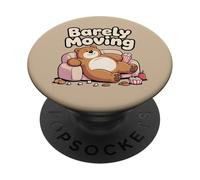 Bearly Moving Cute Cartoon Animal Funny Bear Lazy Juego de Palabras Broma PopSockets PopGrip Adhesivo
